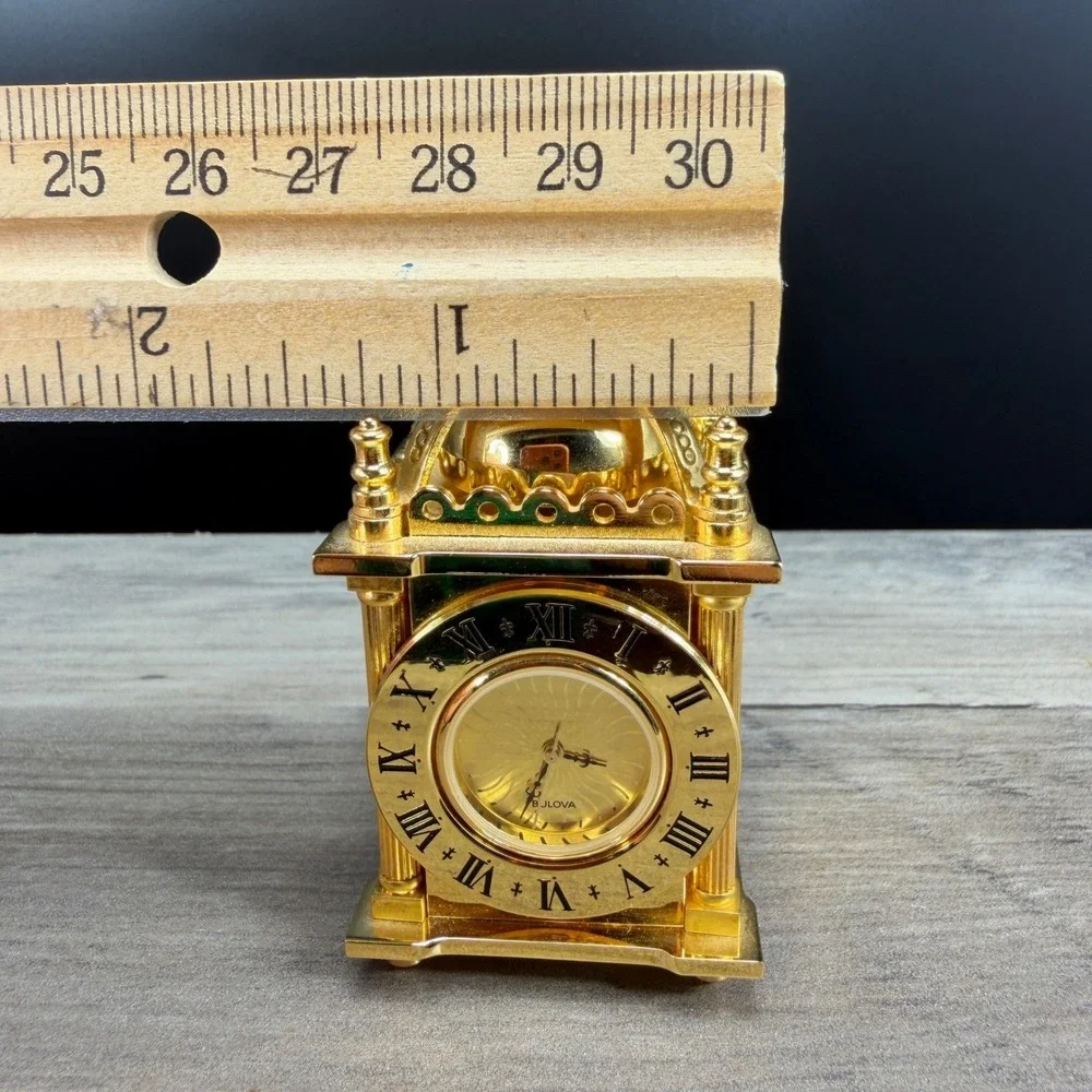Bulova 1988 Miniature Gold Tone Dome Carriage Limited Edition Lantern Clock ASIS